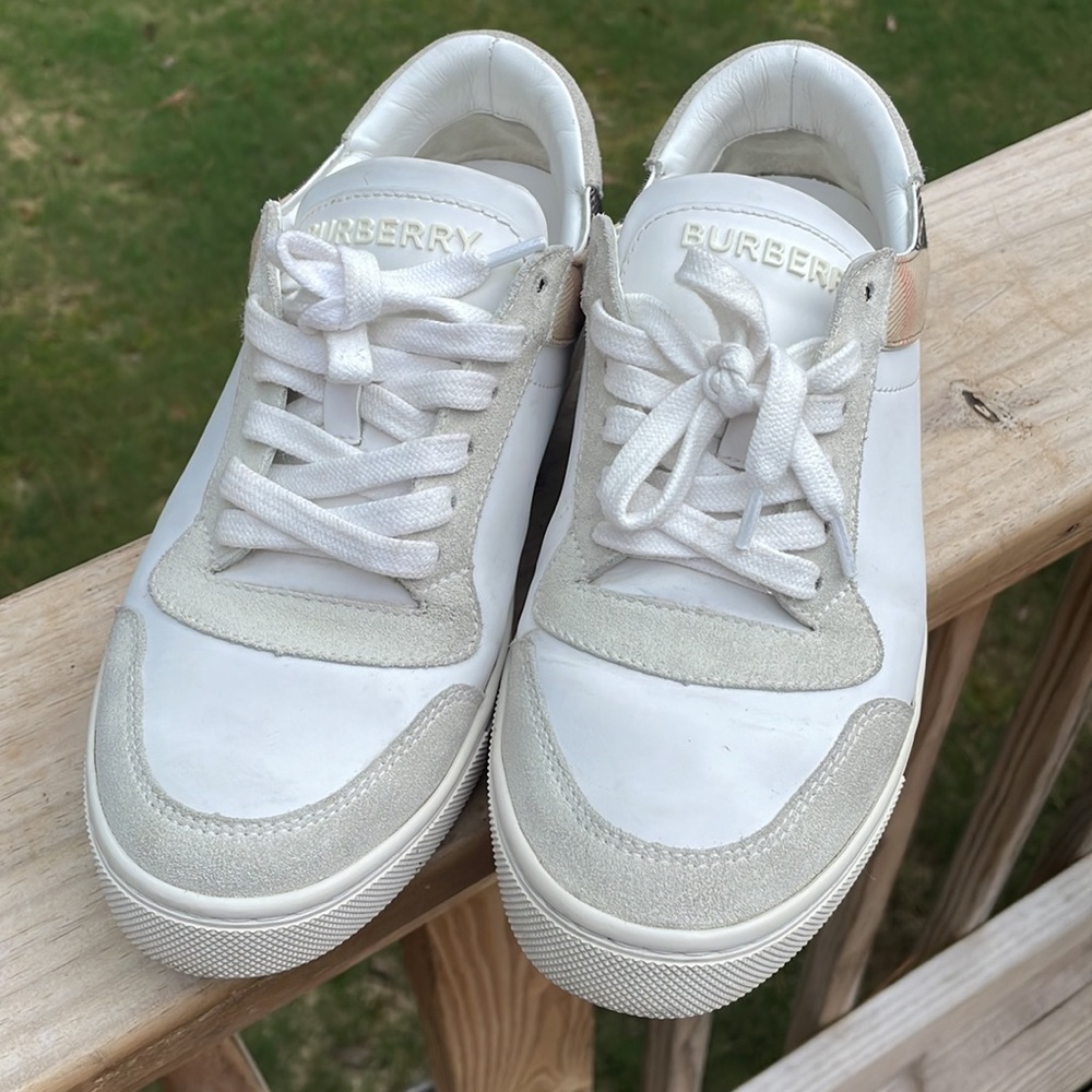 Burberry Leather, Suede and House Check Men's Leather Sneakers Size 40.5… - Picture 10 of 15
